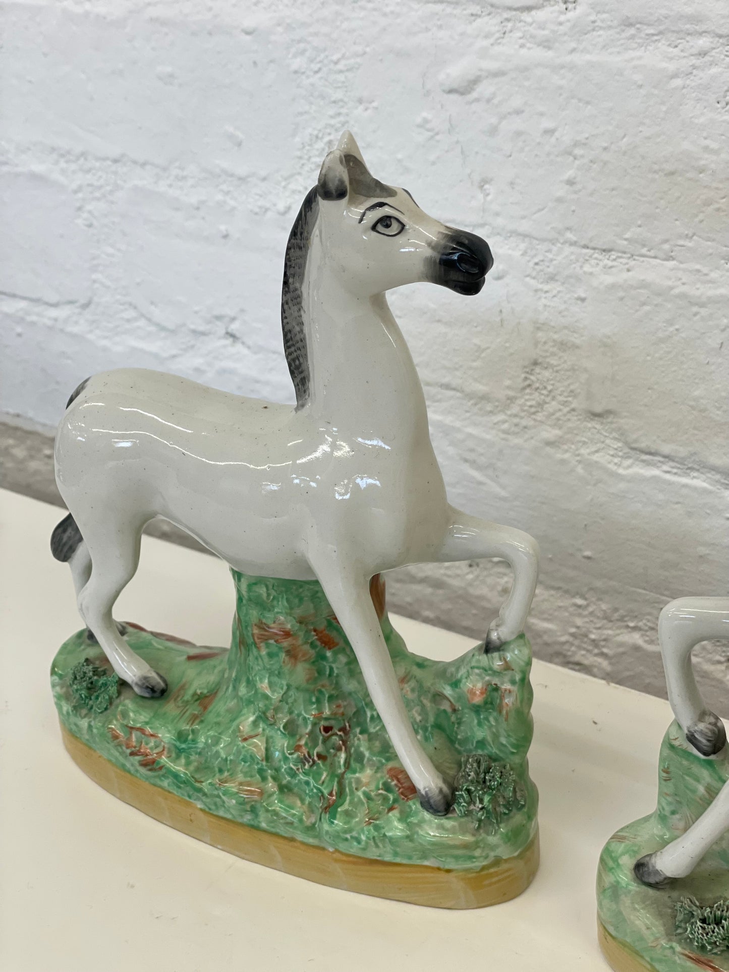 Vintage Staffordshire Horses / Pair / 19th Century Rare
