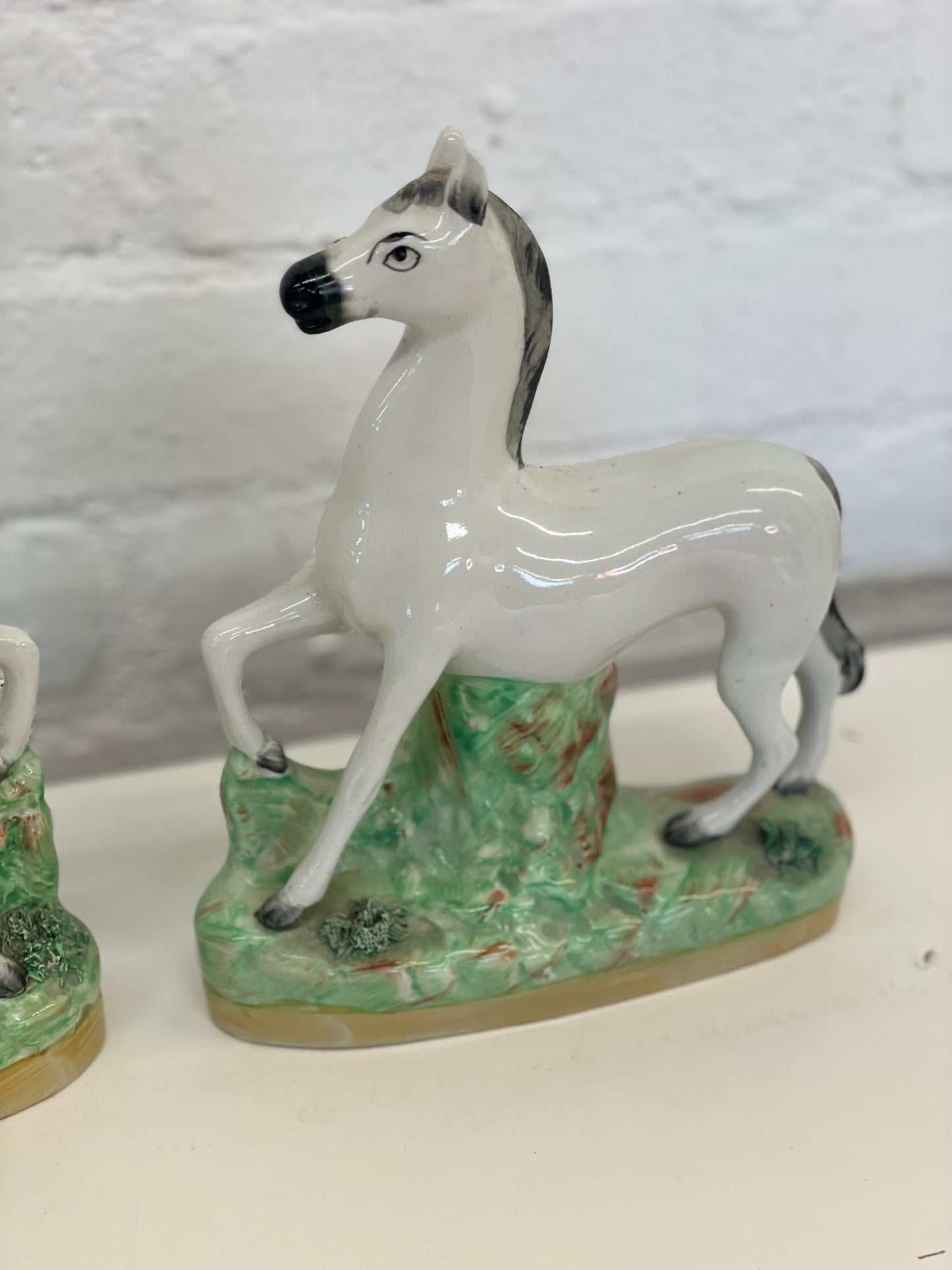 Vintage Staffordshire Horses / Pair / 19th Century Rare