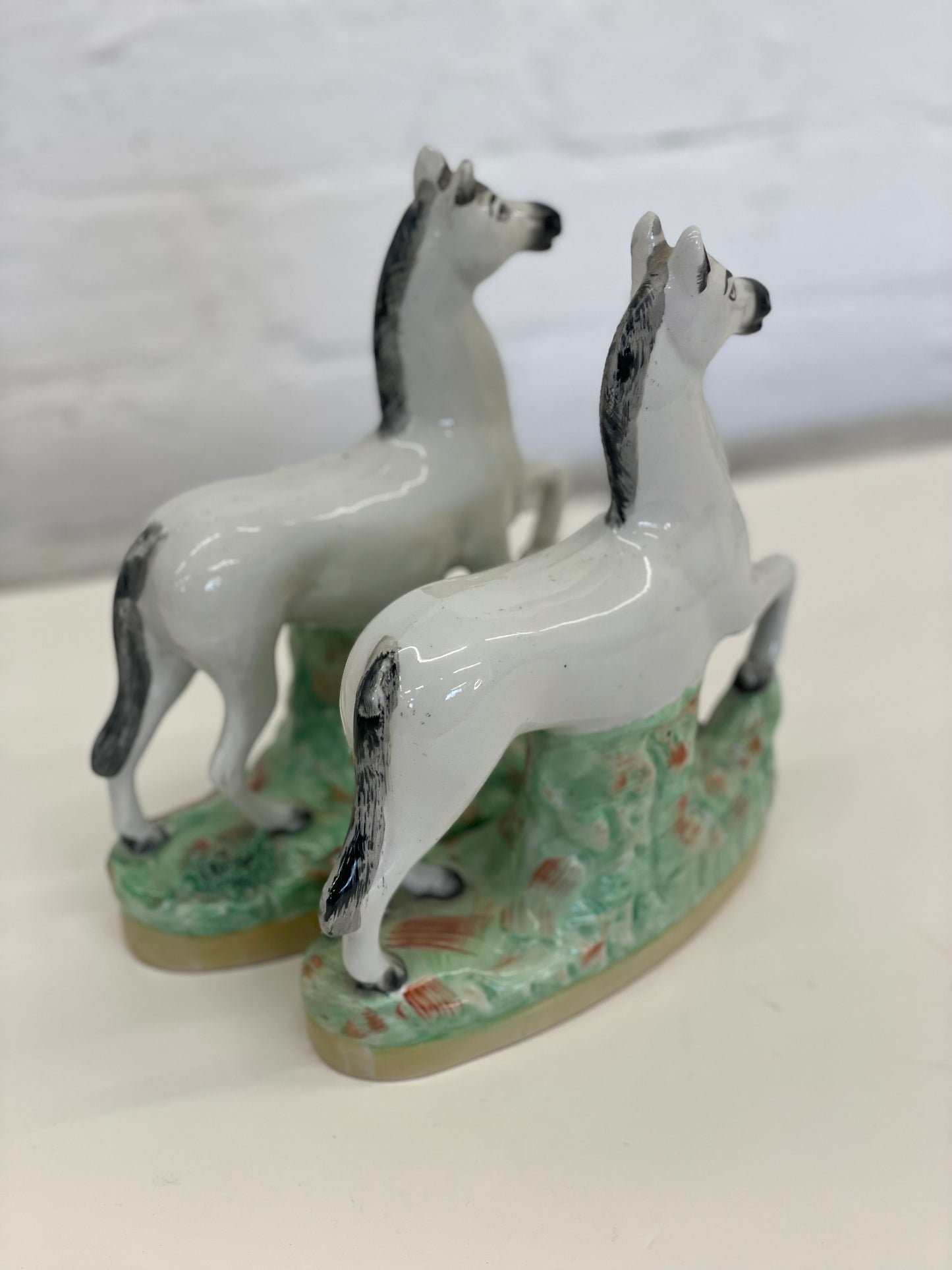 Vintage Staffordshire Horses / Pair / 19th Century Rare