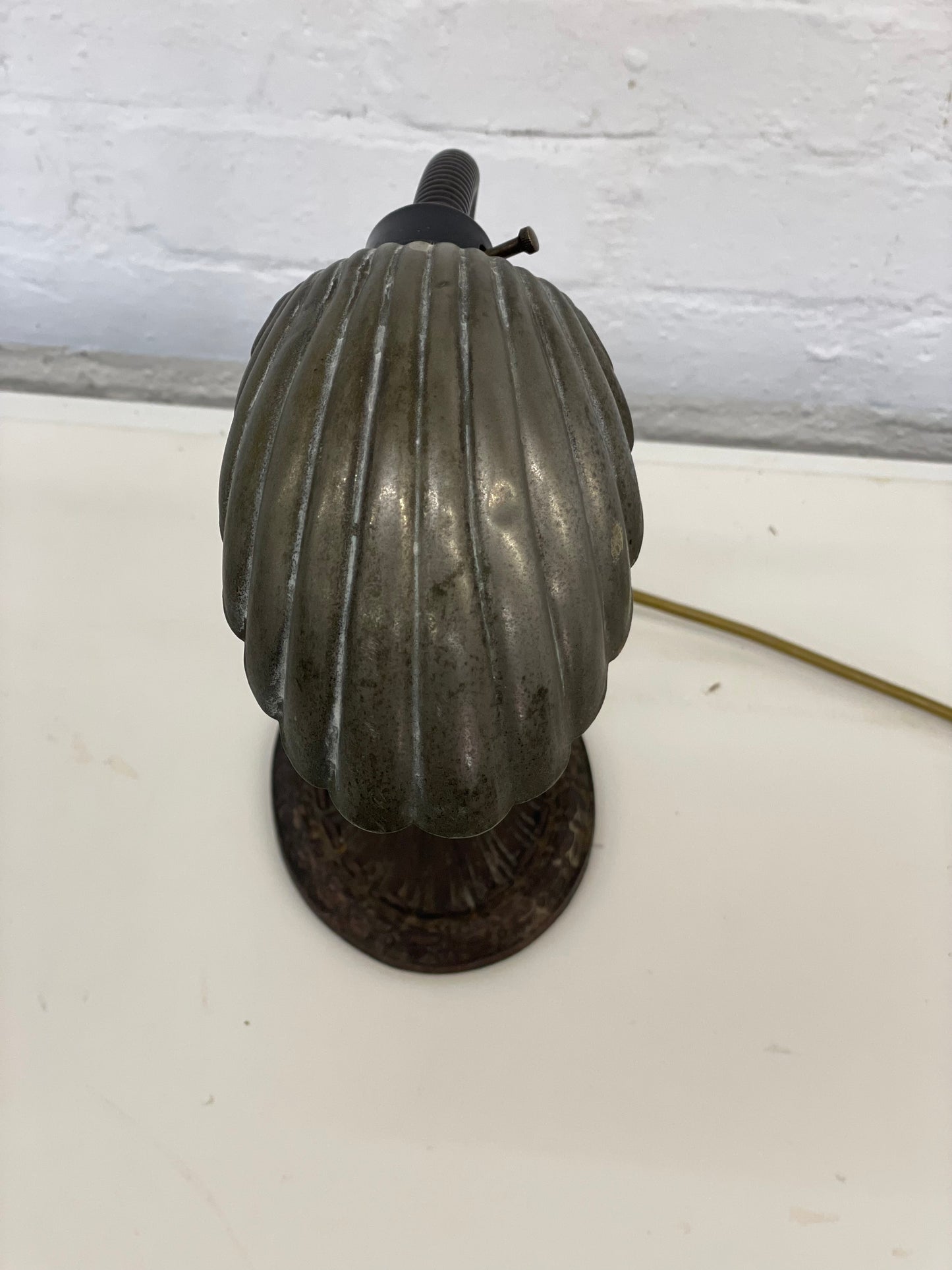 Vintage Clamshell Desk Lamp / Gooseneck/ Supreme British Cast Base / 1930’s