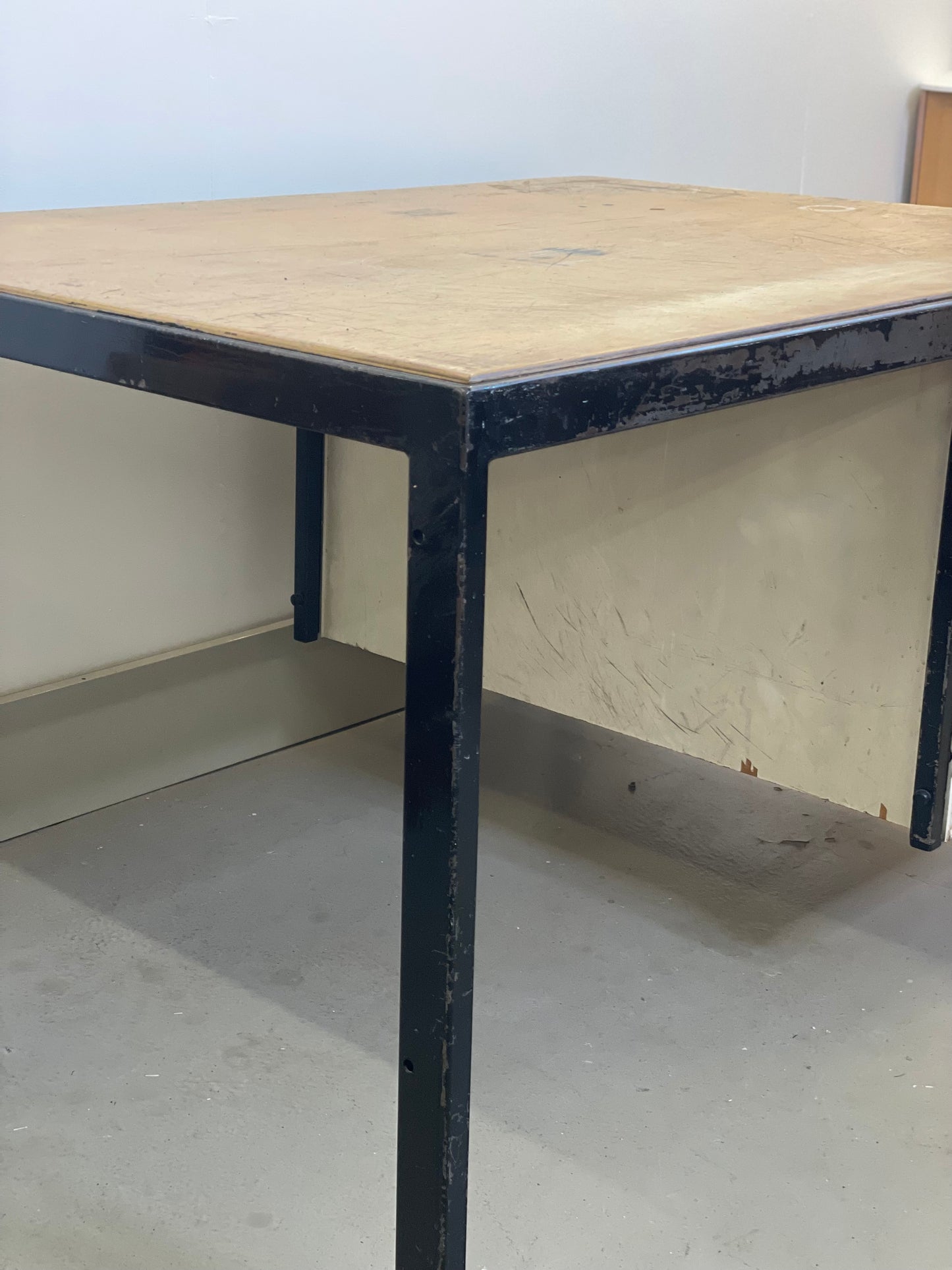 Vintage Architects desk / metal frame 2 drawers / heavy duty industrial