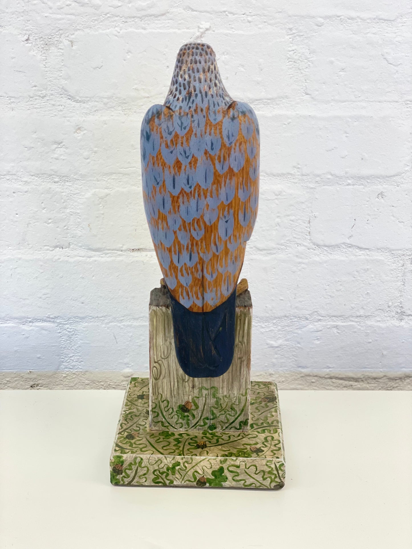 Wooden carved Hawk / hand painted / 14”