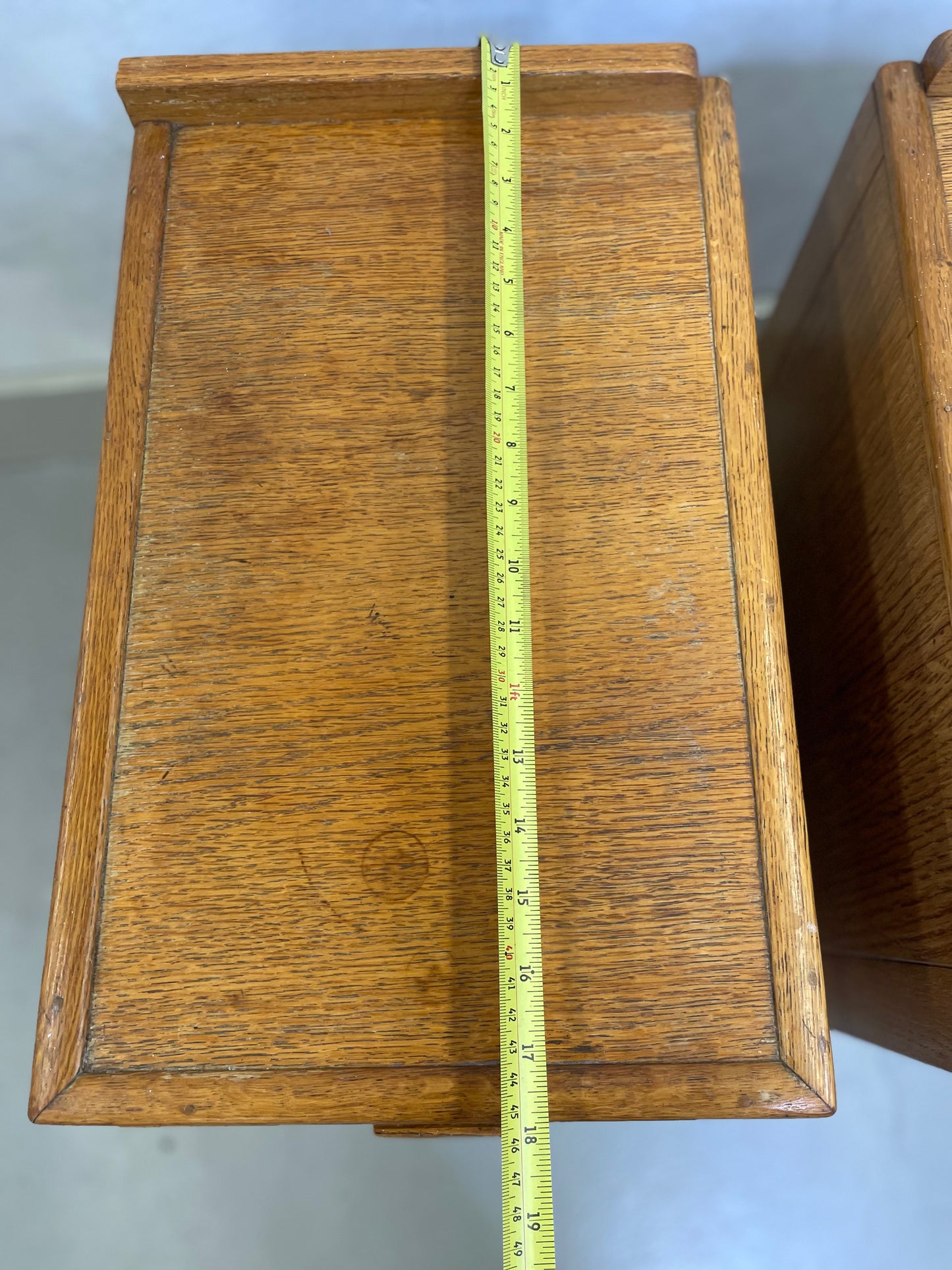 Vintage bedside drawers / 1940’s utilitarian/ modernism / oak