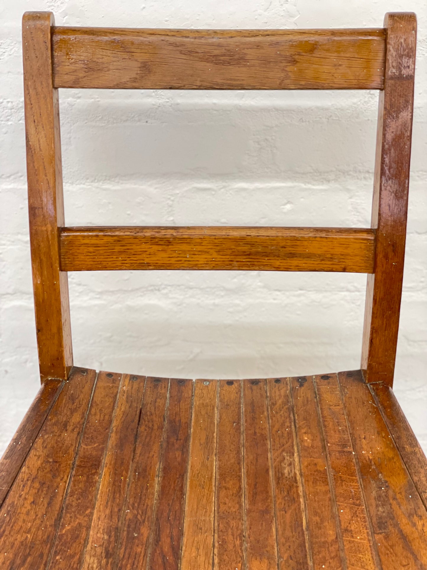 Vintage oak desk chair / MOD / slatted seat