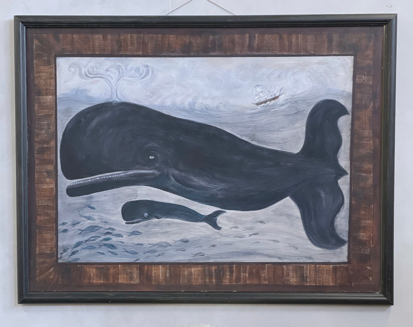 Folk Art Whale and Ship