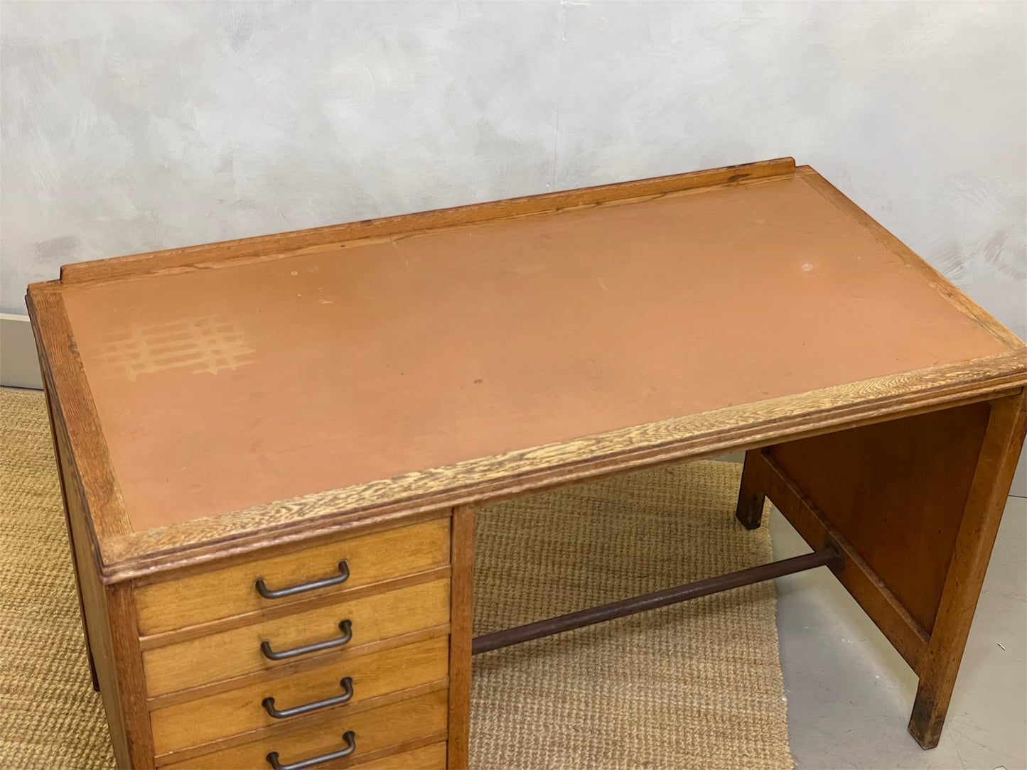 Mid Century Oak Desk 1950S Staverton / Industrial