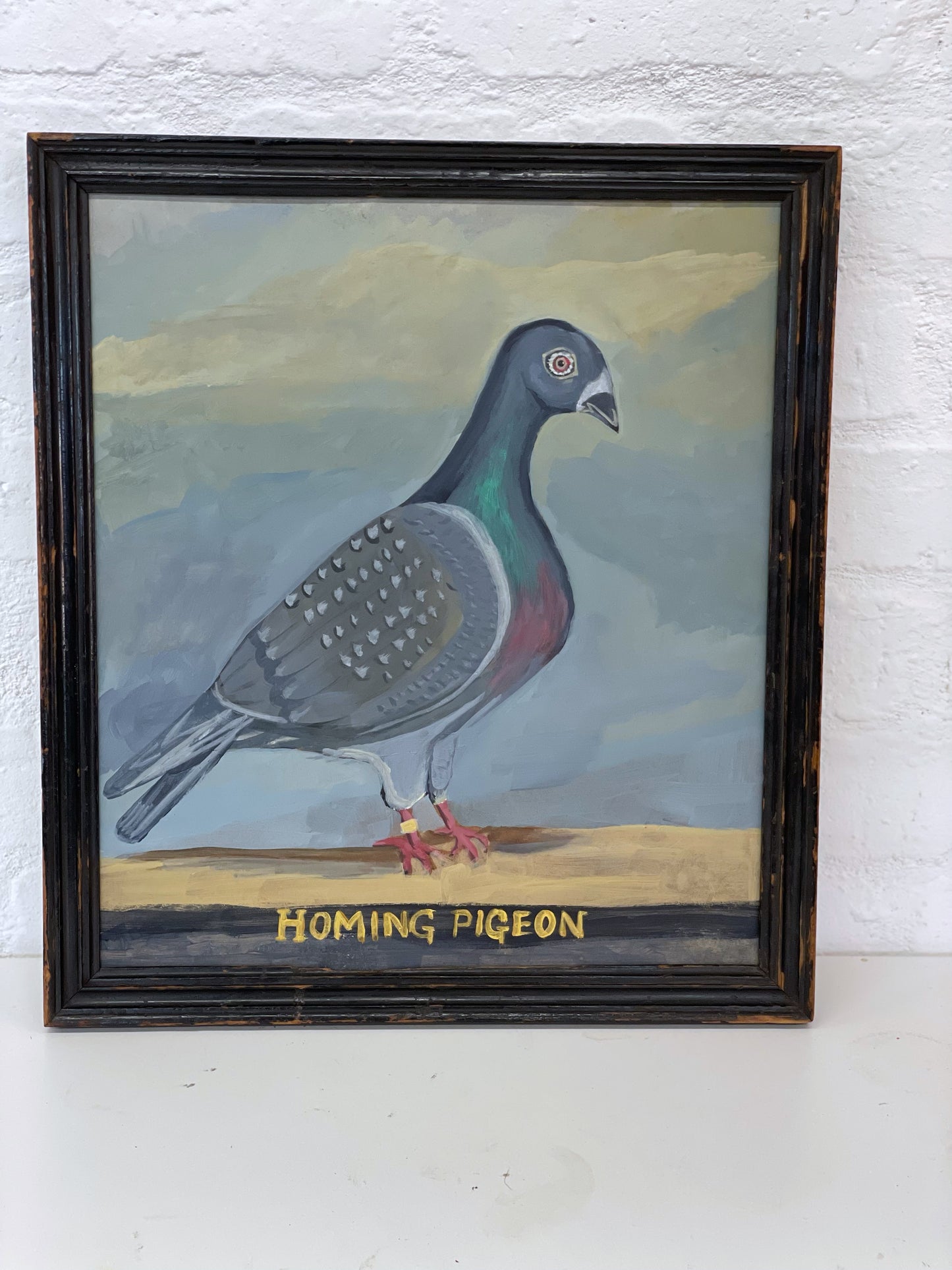 Folk art ‘Homing Pigeon’ painting