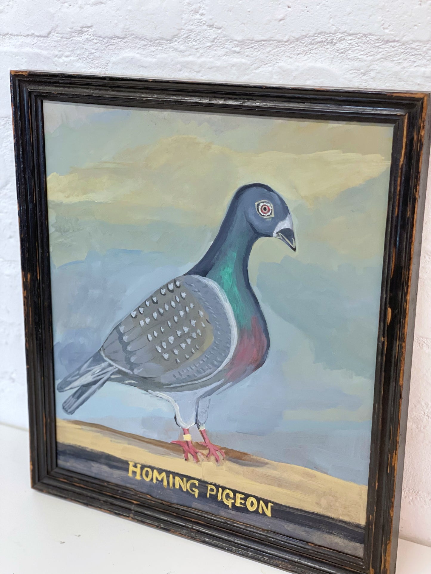 Folk art ‘Homing Pigeon’ painting