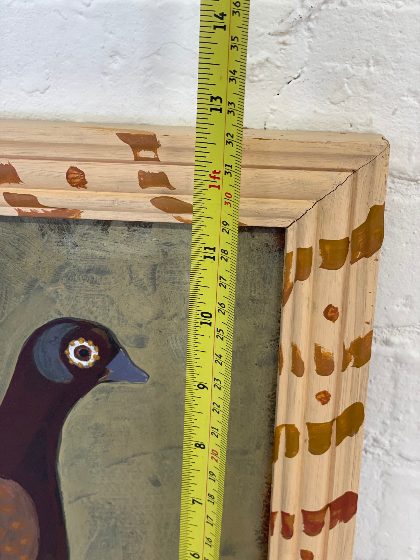 Naive pigeon painting folk art