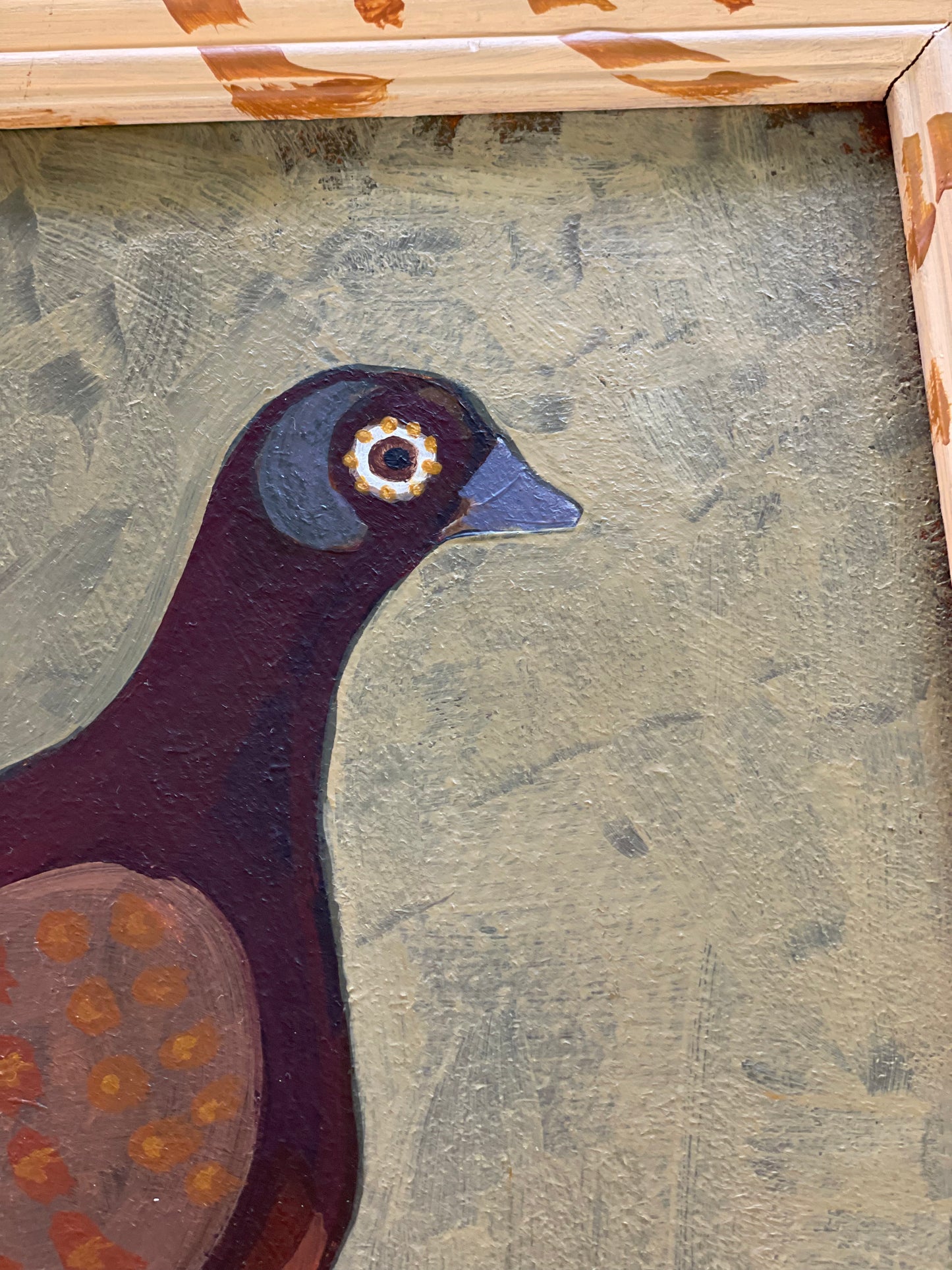 Naive pigeon folk art