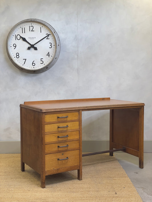 Mid Century Oak Desk 1950S Staverton / Industrial