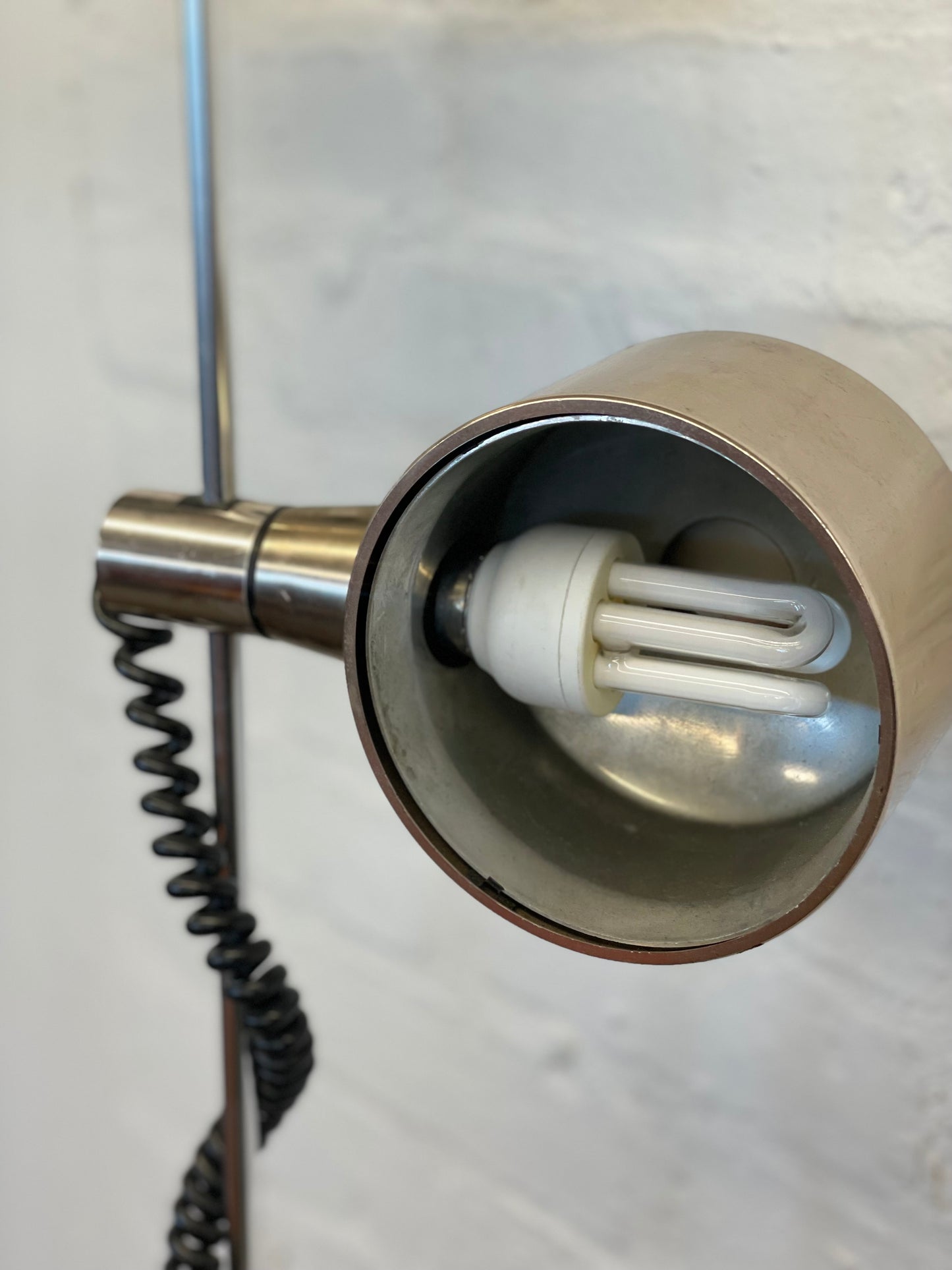 Vintage Ronald Homes chromed floor lamp for Conelight