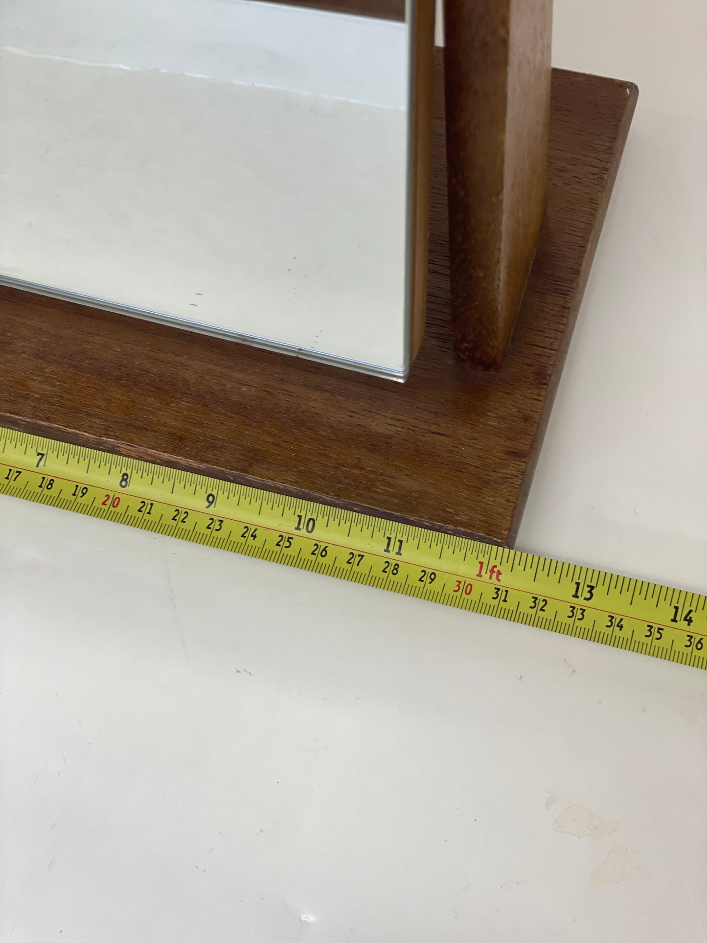 Danish Mid Century Teak Table Top Dressing Vanity Mirror