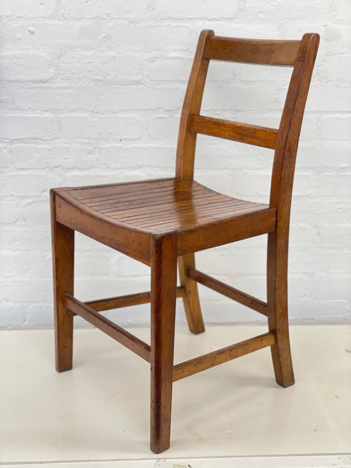 Vintage oak desk chair / MOD / slatted seat