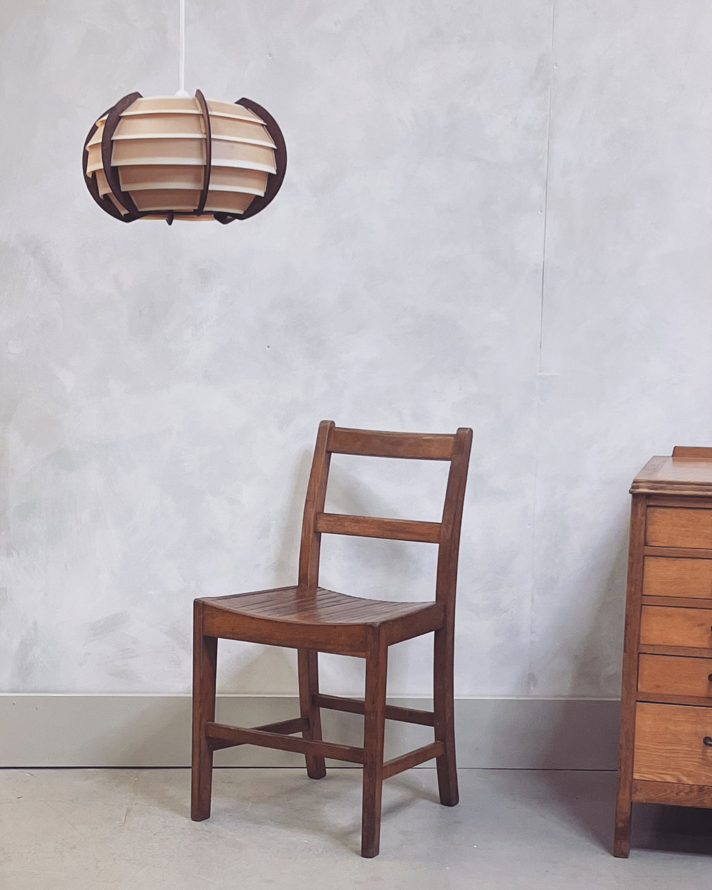 Vintage oak desk chair / MOD / slatted seat