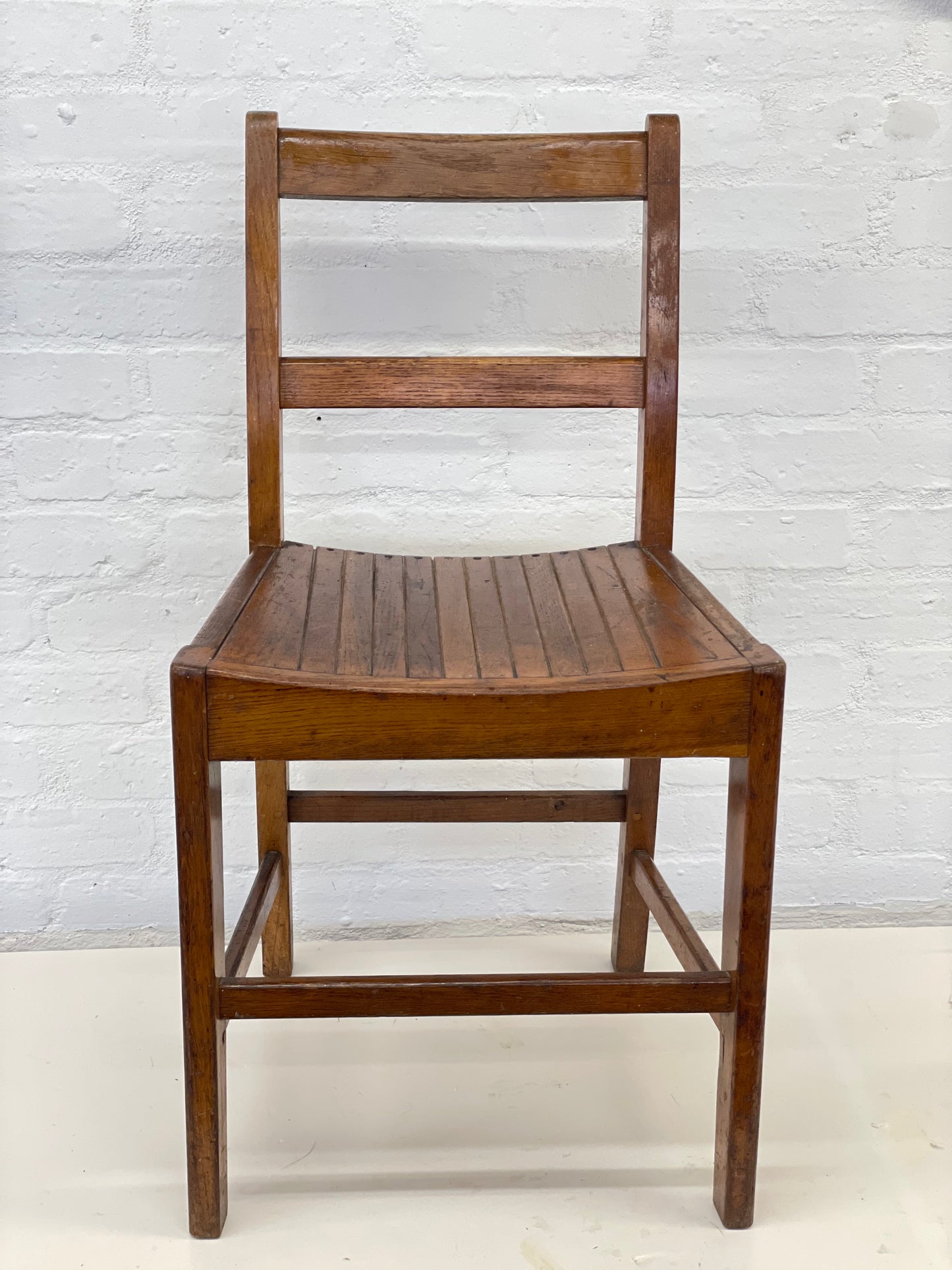 Vintage oak desk chair / MOD / slatted seat