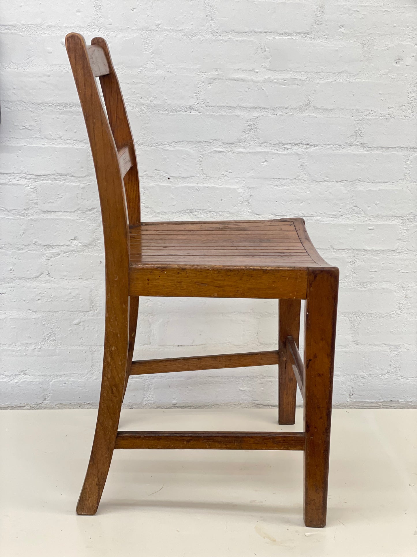 Vintage oak desk chair / MOD / slatted seat