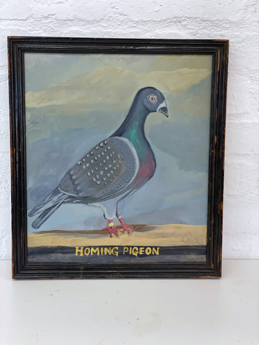 Folk art ‘Homing Pigeon’ painting