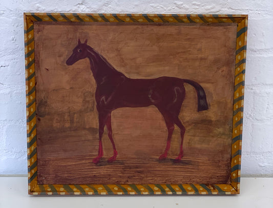 Naive horse painting folk art