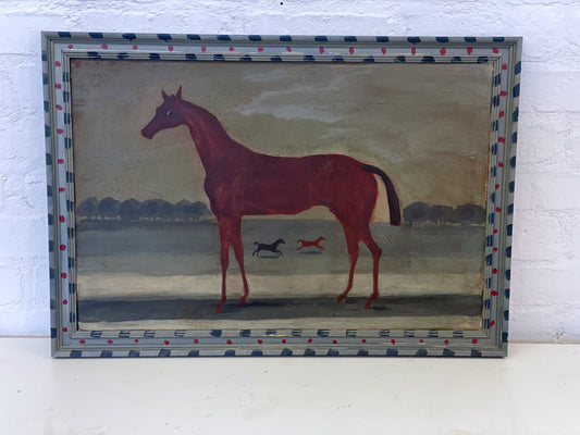 Naive horse painting on canvas